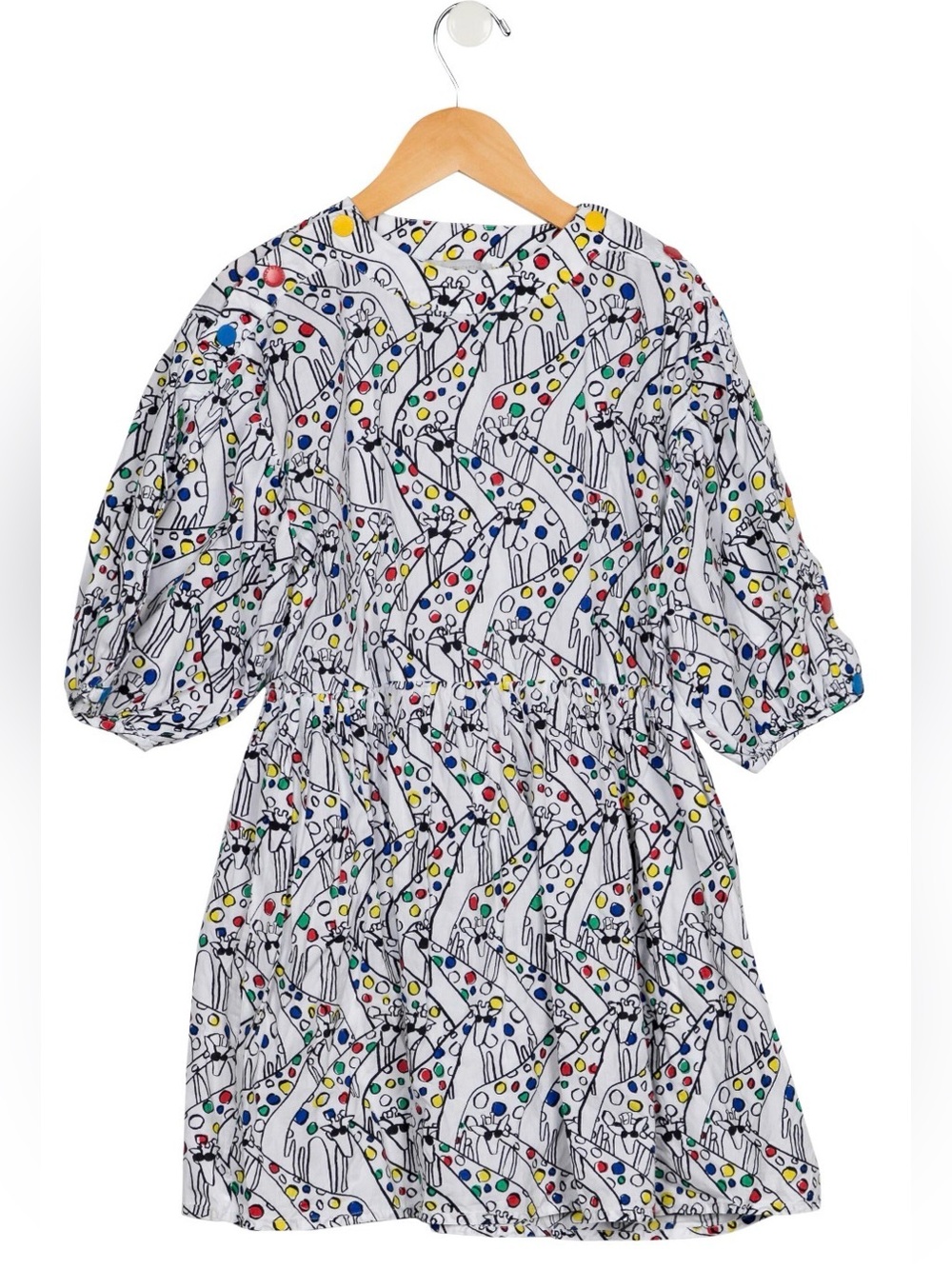 Stella McCartney Giraffe Print Dress with Dots โข 100% Cotton